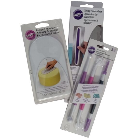 Wilton Cake Decorating Lot Fondant Smoother Icing Smoother Starter Tools Set - Picture 2 of 8